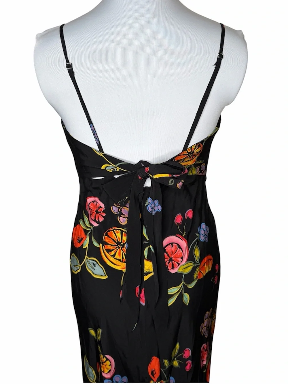 ASTR The Label Charisma Tie Back Sleeveless Midi Dress Size Large Mixed Fruit